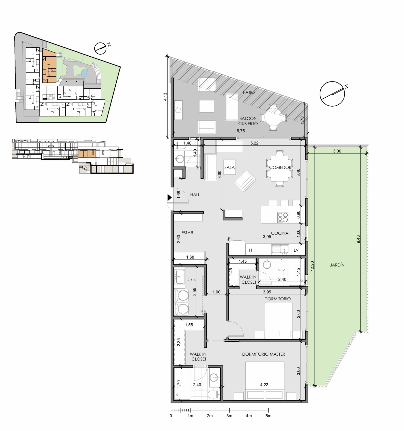Plano Departamento 2 dormitorios #5