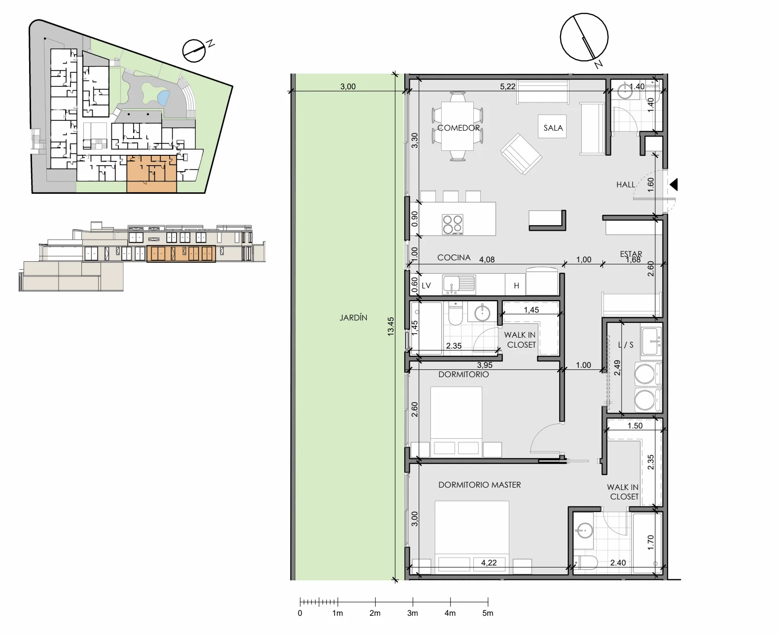 Plano Departamento 2 dormitorios #1