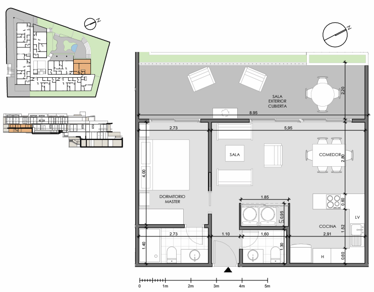 Plano Departamento 1 dormitorio #4