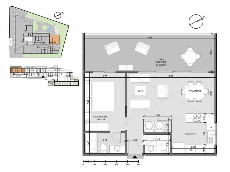 Plano Departamento 1 dormitorio #5