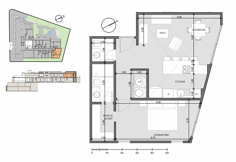 Plano Departamento 1 dormitorio #6